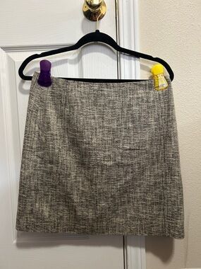 LOFT Gray Mini Skirt with Textured Weave